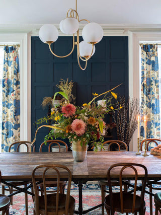 Lustra Lustre en Laiton avec Globe et Bras Courbés