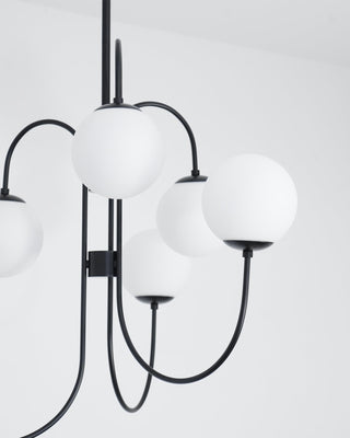 Lustra Lustre en Laiton avec Globe et Bras Courbés