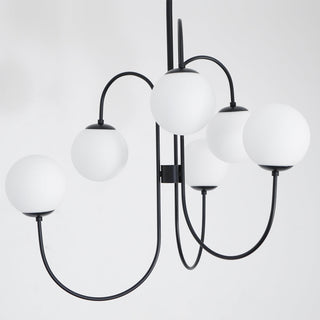 Lustra Lustre en Laiton avec Globe et Bras Courbés