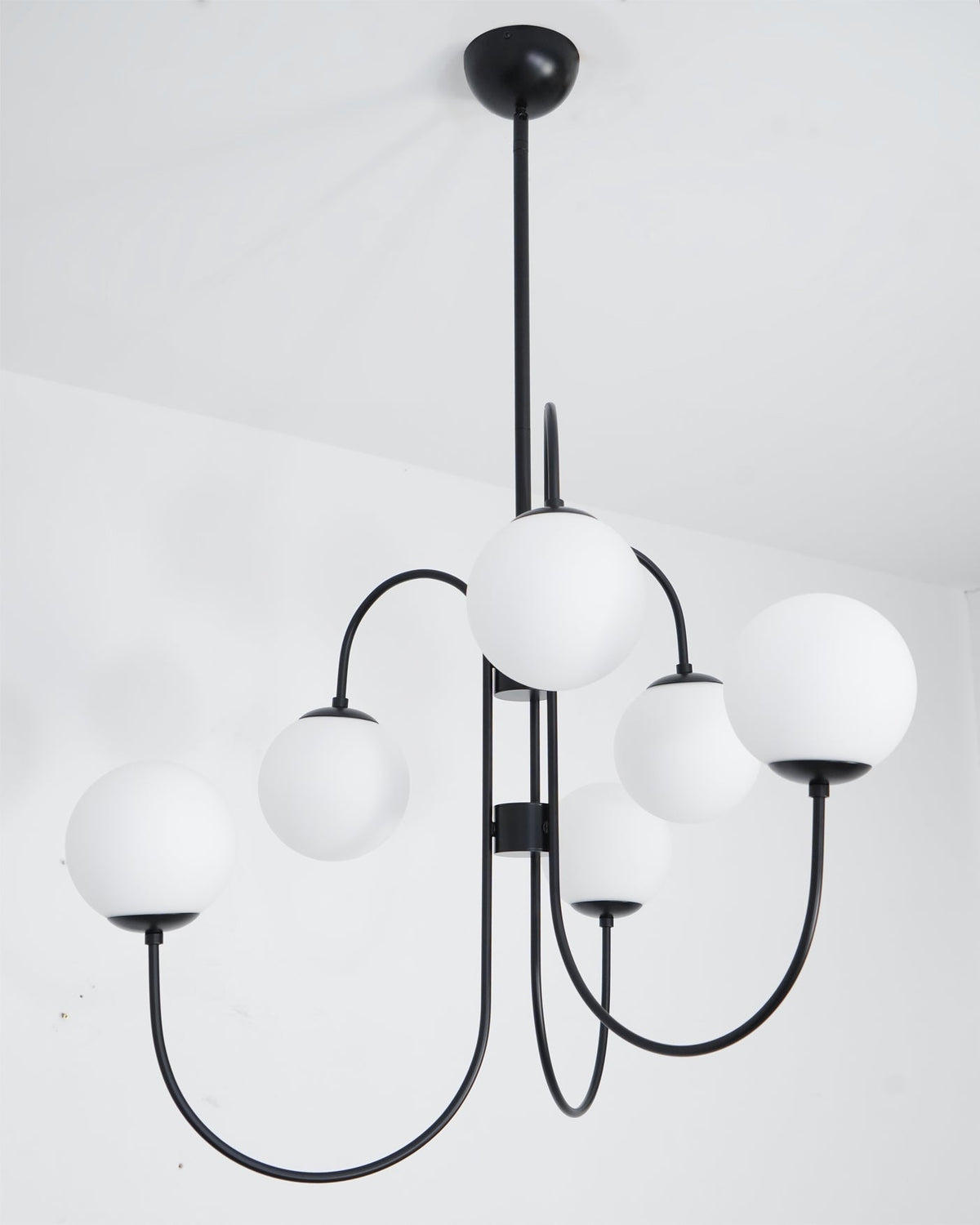 Tavelle Lustre en Laiton avec Globe et Bras Courbés