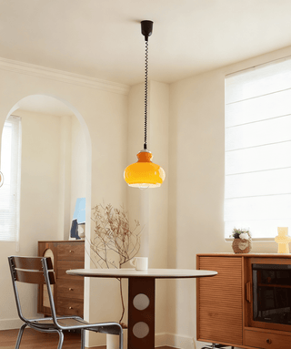 Gradient Glass Coil Pendant Light-Neutral Decor