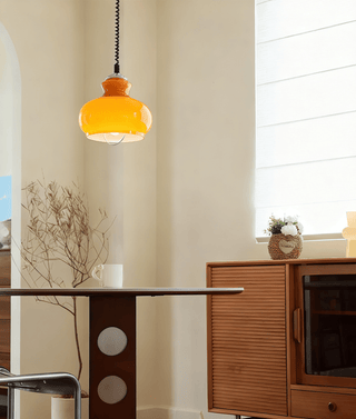 Gradient Glass Coil Pendant Light-Neutral Decor