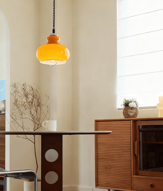 Gradient Glass Coil Pendant Light-Neutral Decor