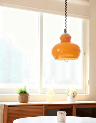Gradient Glass Coil Pendant Light-Neutral Decor