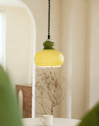Gradient Glass Coil Pendant Light-Neutral Decor