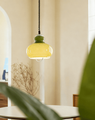 Gradient Glass Coil Pendant Light-Neutral Decor
