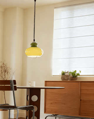 Gradient Glass Coil Pendant Light-Neutral Decor