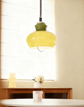 Gradient Glass Coil Pendant Light-Neutral Decor