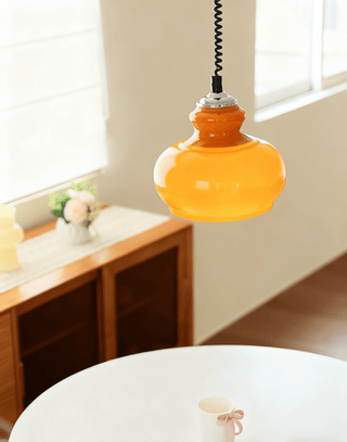 Gradient Glass Coil Pendant Light-Neutral Decor