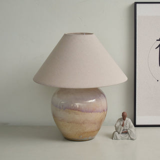 Gradient Hued Ceramic Jar Table Lamp-Neutral Decor