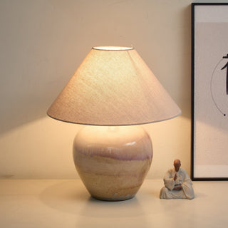Gradient Hued Ceramic Jar Table Lamp-Neutral Decor