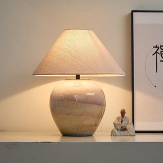 Gradient Hued Ceramic Jar Table Lamp-Neutral Decor
