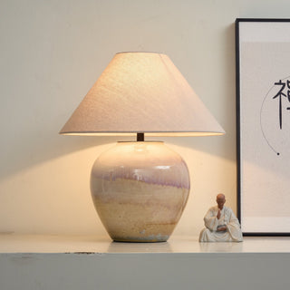 Gradient Hued Ceramic Jar Table Lamp-Neutral Decor
