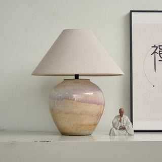 Gradient Hued Ceramic Jar Table Lamp-Neutral Decor