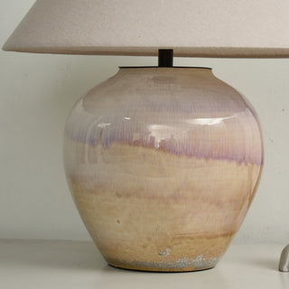Gradient Hued Ceramic Jar Table Lamp-Neutral Decor