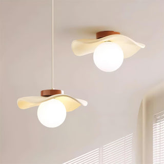 Suspension Verre Ondulé Ombre Sculptural Minimaliste Accent-Luire
