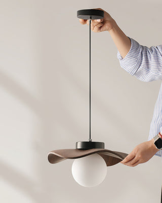 Suspension Verre Ondulé Ombre Sculptural Minimaliste Accent-Luire