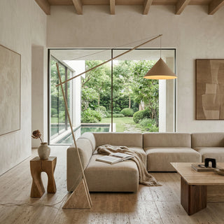 Valorielle Lampadaire en Travertin Beige