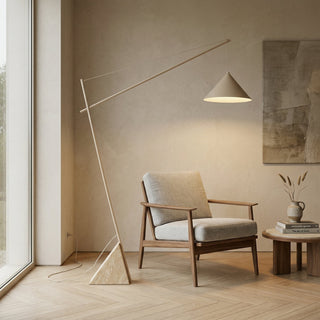 Valorielle Lampadaire en Travertin Beige