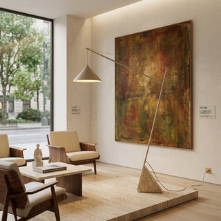 Valorielle Lampadaire en Travertin Beige