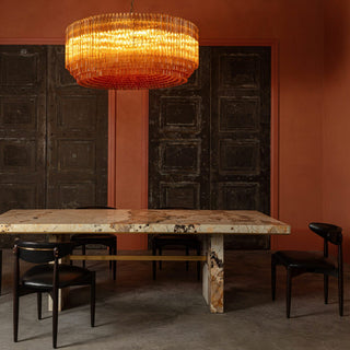 Aurora Lustre en Verre Ambre Tambour