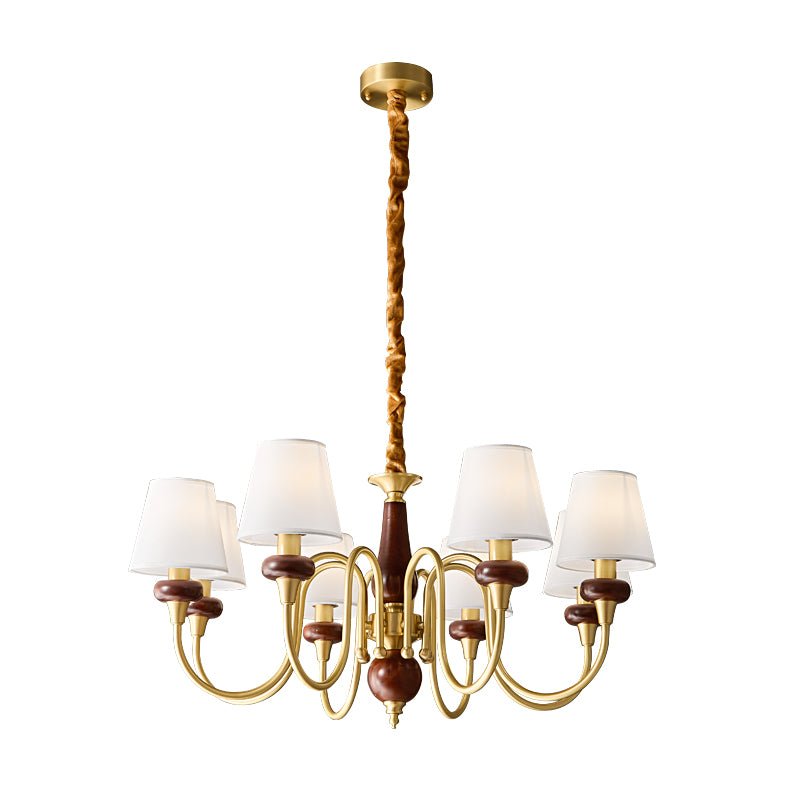 Lauraya Lustre Vintage Élégant en Tissu et Bois