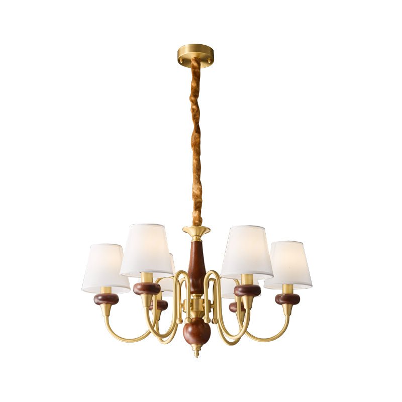 Lauraya Lustre Vintage Élégant en Tissu et Bois