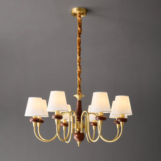 Zovena Lustre Vintage Élégant en Tissu et Bois