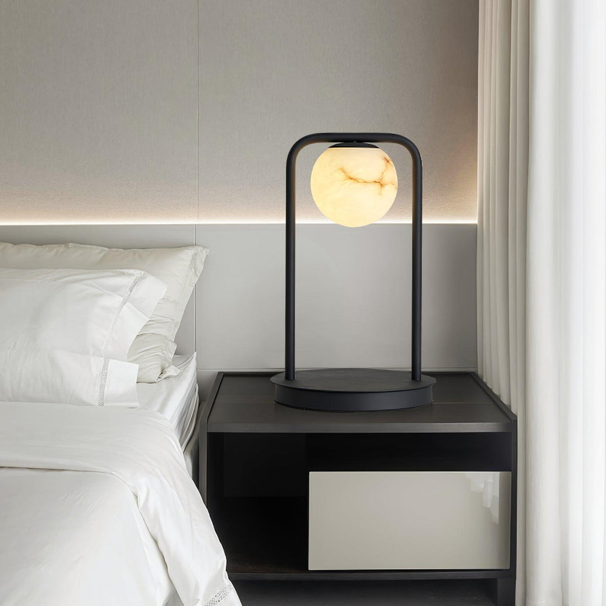Ulrinus Lampe de Table en Albâtre