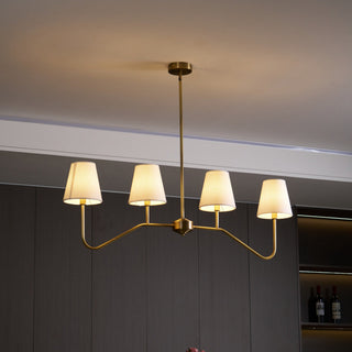 Lustra Lustre Laiton Courbé Beige Linéaire