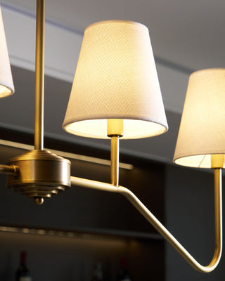 Lustra Lustre Laiton Courbé Beige Linéaire