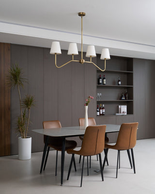 Lustra Lustre Laiton Courbé Beige Linéaire