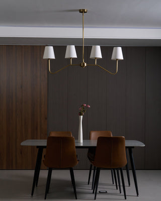 Lustra Lustre Laiton Courbé Beige Linéaire