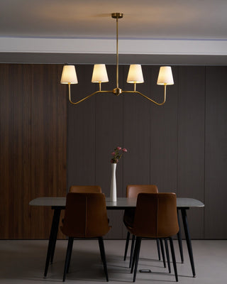 Lustra Lustre Laiton Courbé Beige Linéaire