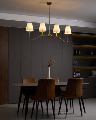 Lustra Lustre Laiton Courbé Beige Linéaire