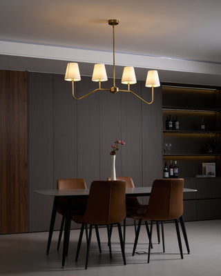 Lustra Lustre Laiton Courbé Beige Linéaire