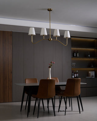 Lustra Lustre Laiton Courbé Beige Linéaire