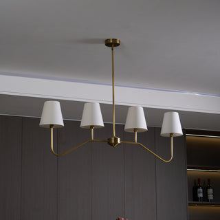 Lustra Lustre Laiton Courbé Beige Linéaire