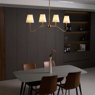 Lustra Lustre Laiton Courbé Beige Linéaire