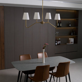 Lustra Lustre Laiton Courbé Beige Linéaire
