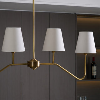 Lustra Lustre Laiton Courbé Beige Linéaire
