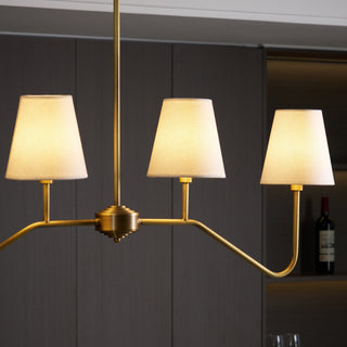 Lustra Lustre Laiton Courbé Beige Linéaire