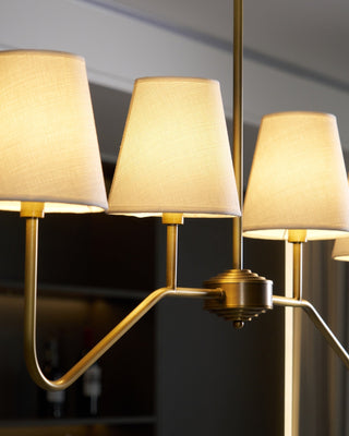 Lustra Lustre Laiton Courbé Beige Linéaire