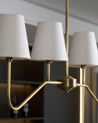 Lustra Lustre Laiton Courbé Beige Linéaire