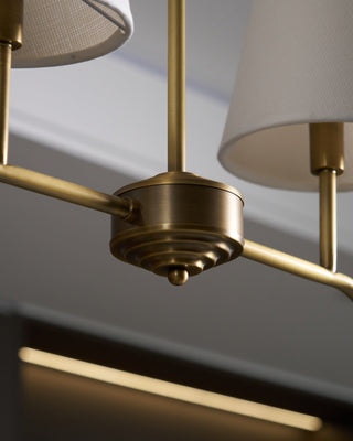 Lustra Lustre Laiton Courbé Beige Linéaire