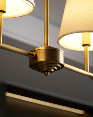 Lustra Lustre Laiton Courbé Beige Linéaire
