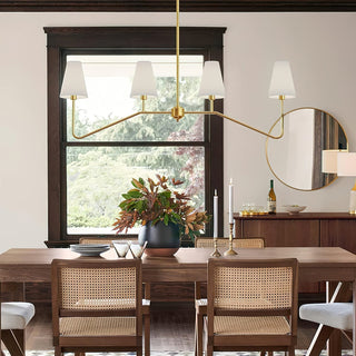 Lustra Lustre Laiton Courbé Beige Linéaire