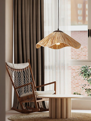 Firan Lampe suspendue bohème en paille