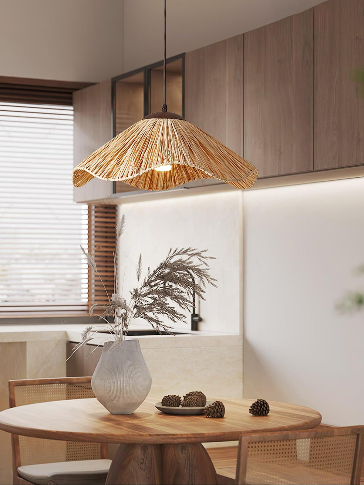 Firan Lampe suspendue bohème en paille