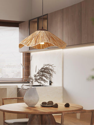 Firan Lampe suspendue bohème en paille